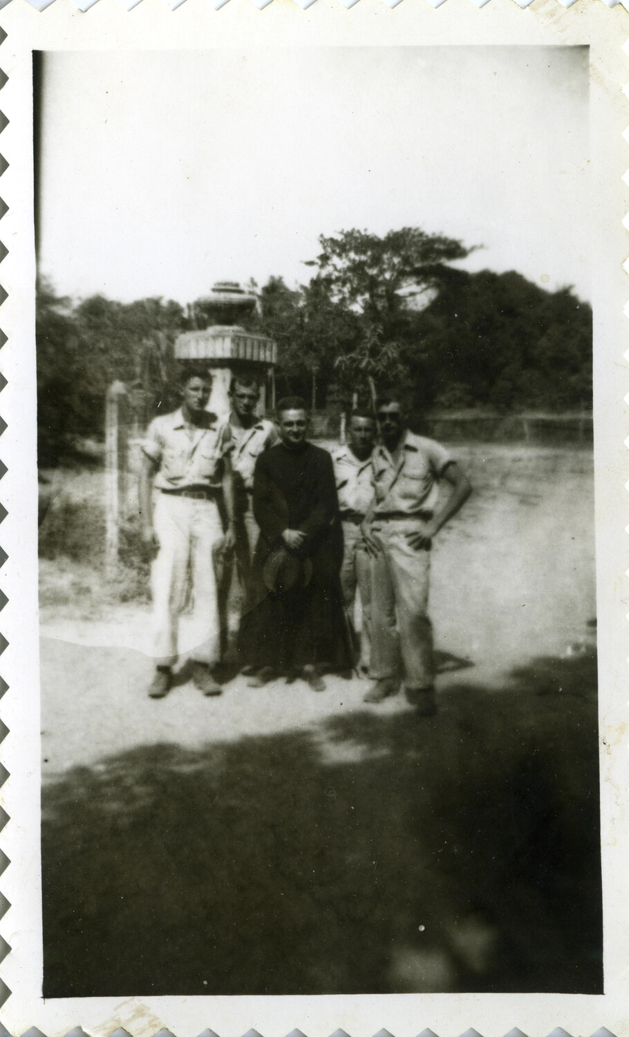 American Servicemen and Clergyman Group Portrait, Pacific Theater
