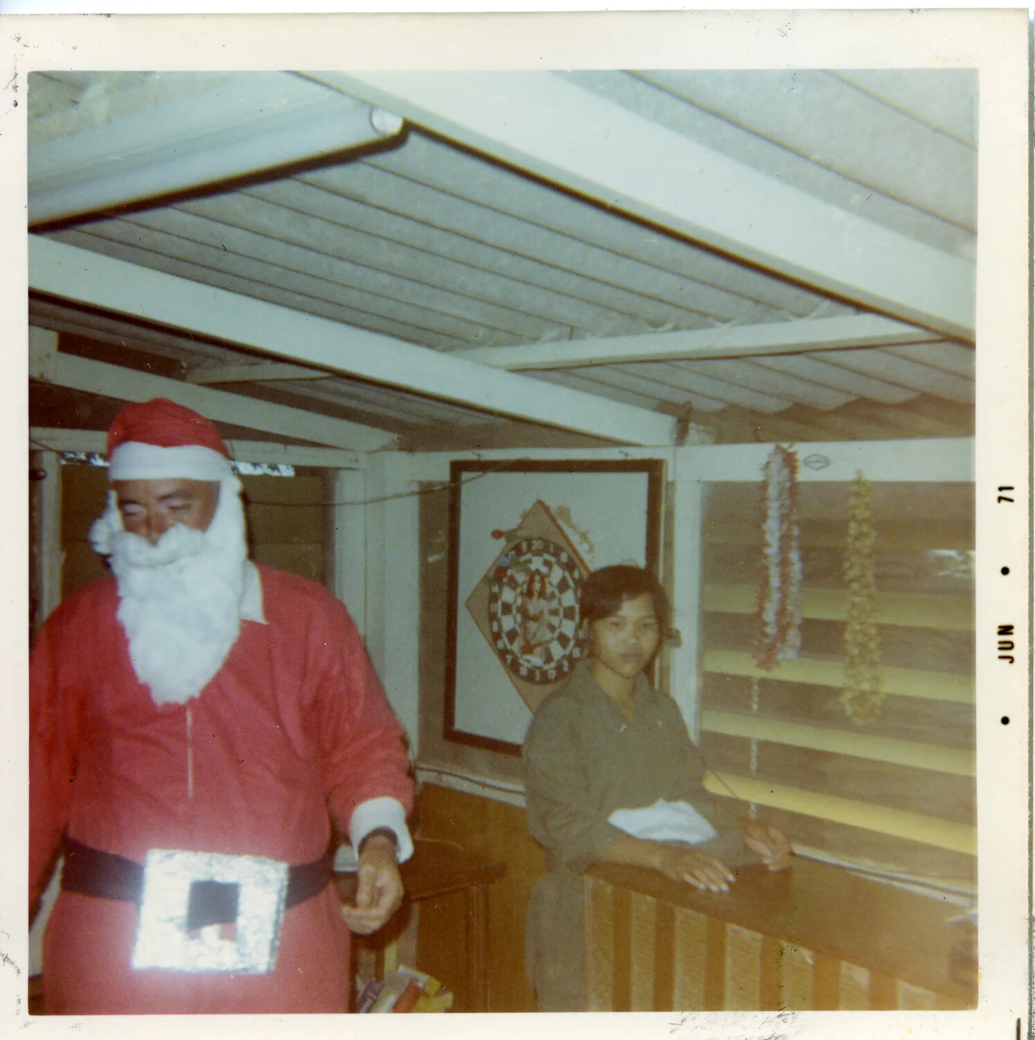 Santa Claus Costume Party at a Club Bar, South Vietnam, June 1971
