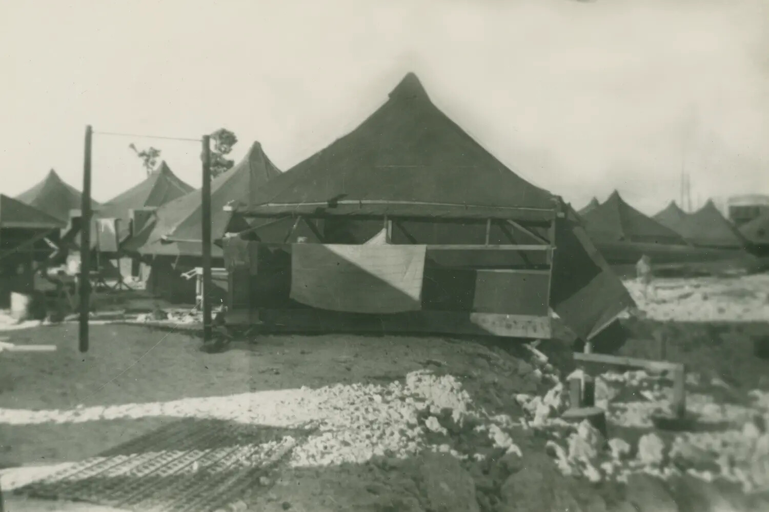 Pyramidal Tent Encampment, Pacific Theater Base Camp, WWII