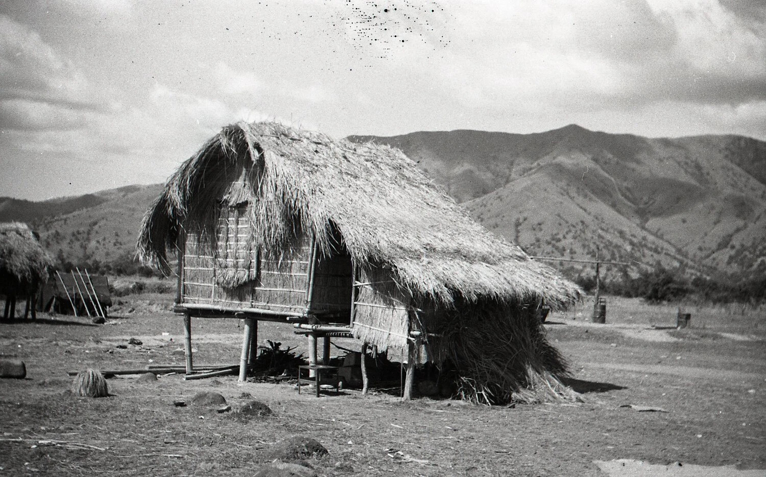 Nipa Hut in Mountain Valley Terrain, Luzon, Philippines, WWII Era
