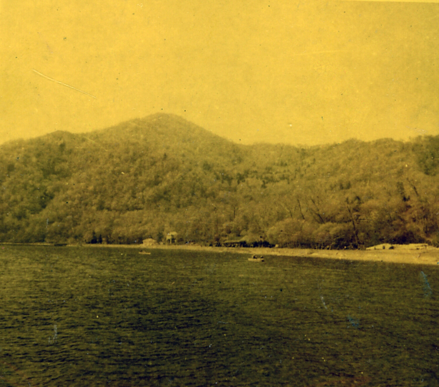 Faded Color Photograph of a Japanese Coastal Landscape, circa 1950s