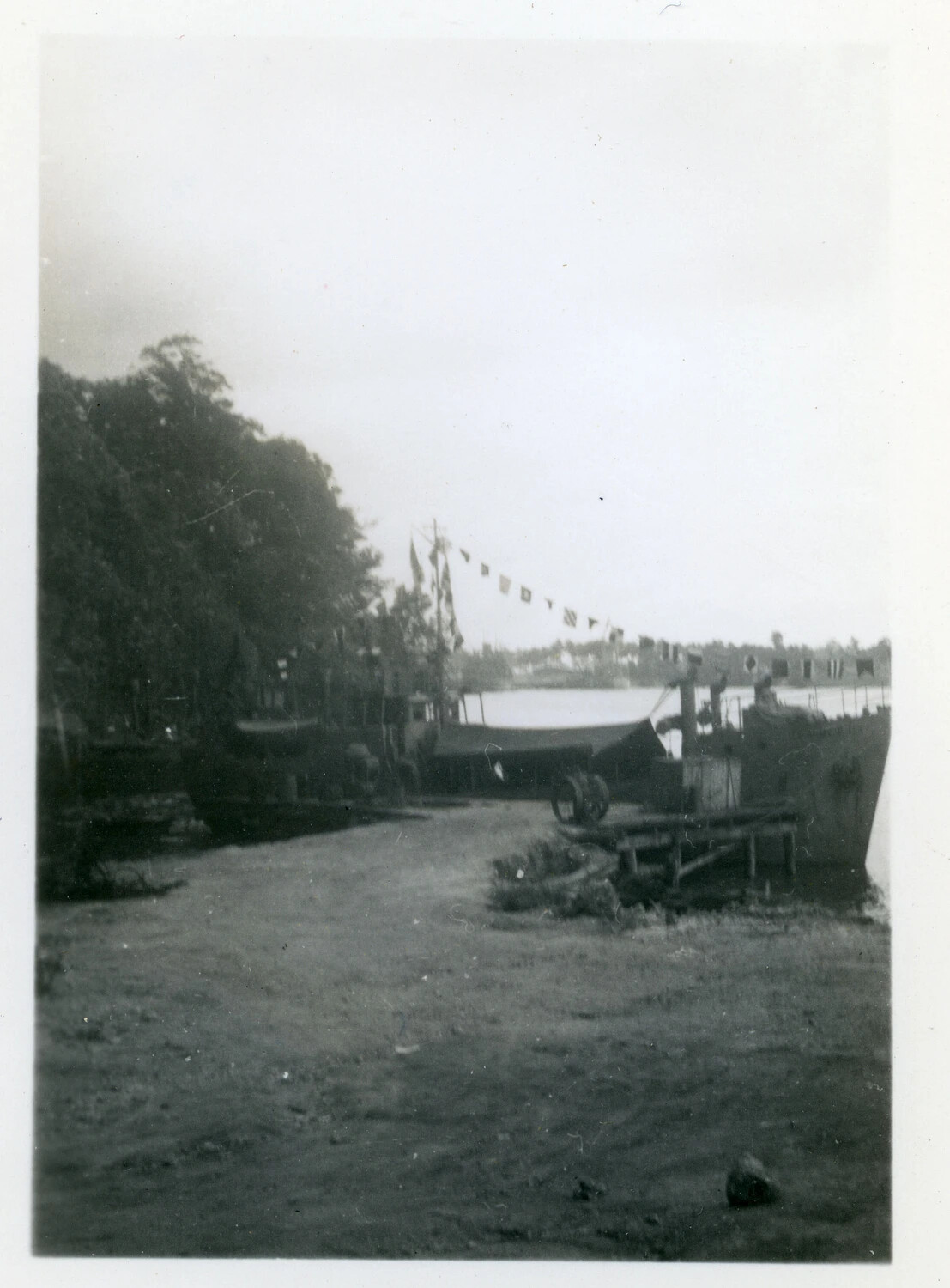 Small-Boat Base with Signal Flags, Pacific Theater, WWII