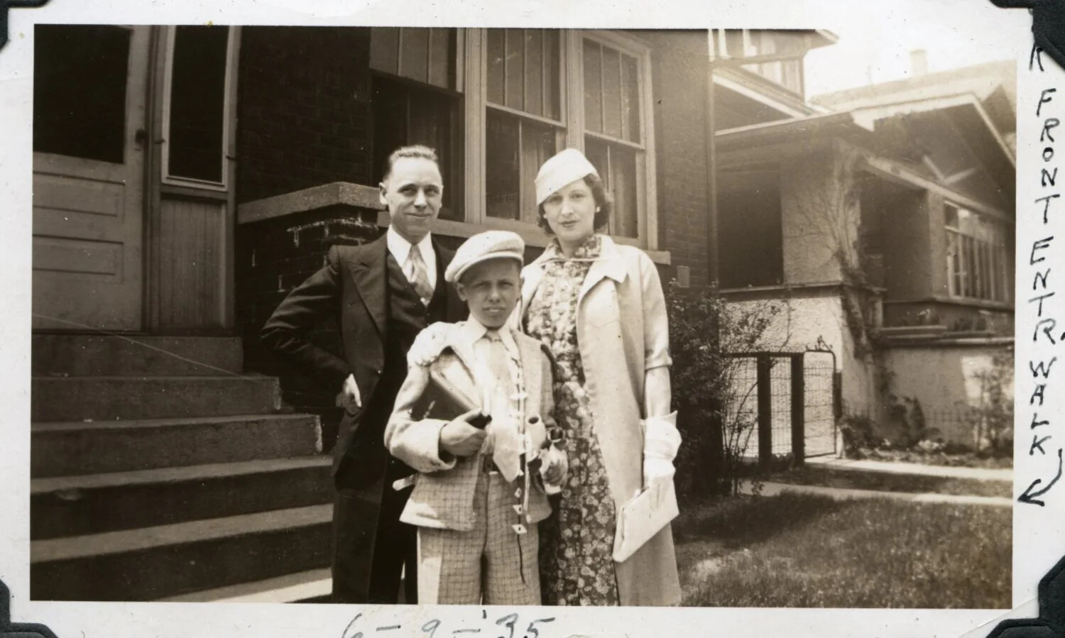 Family Portrait on Front Walk, Dated June 9, 1935