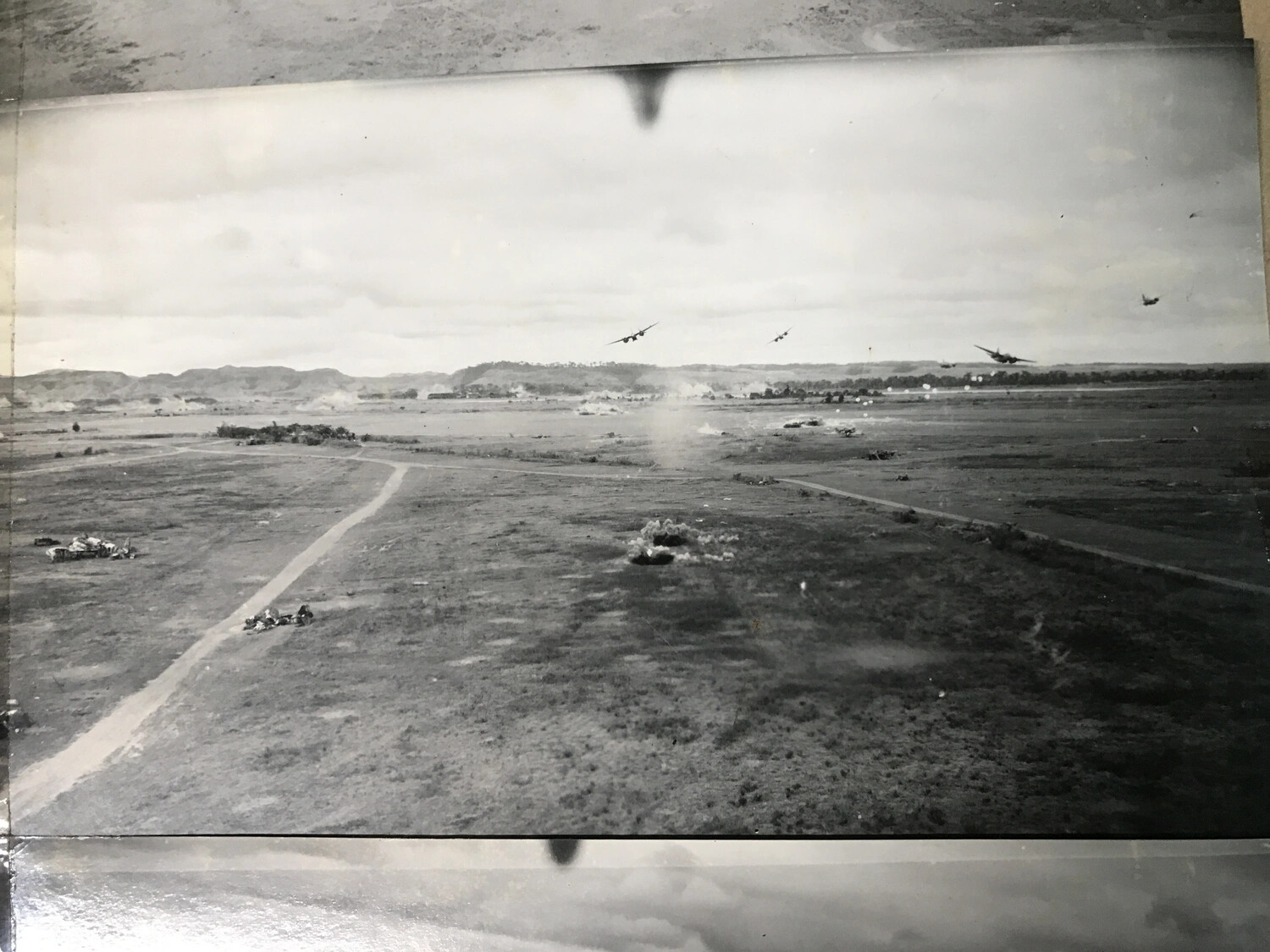 Album Print: B-25 Mitchells Departing Target Area After Low-Altitude Strike