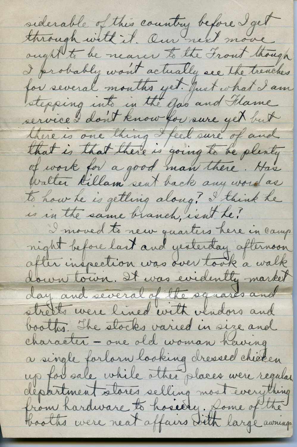 Handwritten WWI Letter, Pvt. Willis W. Wagener, Page D, April 28, 1918