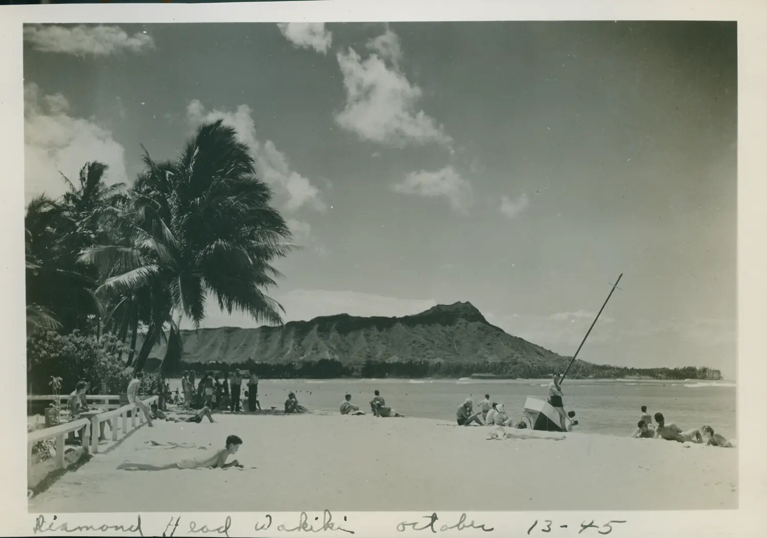 Diamond Head and Waikiki Beach, Oahu, Hawaii - October 13, 1945