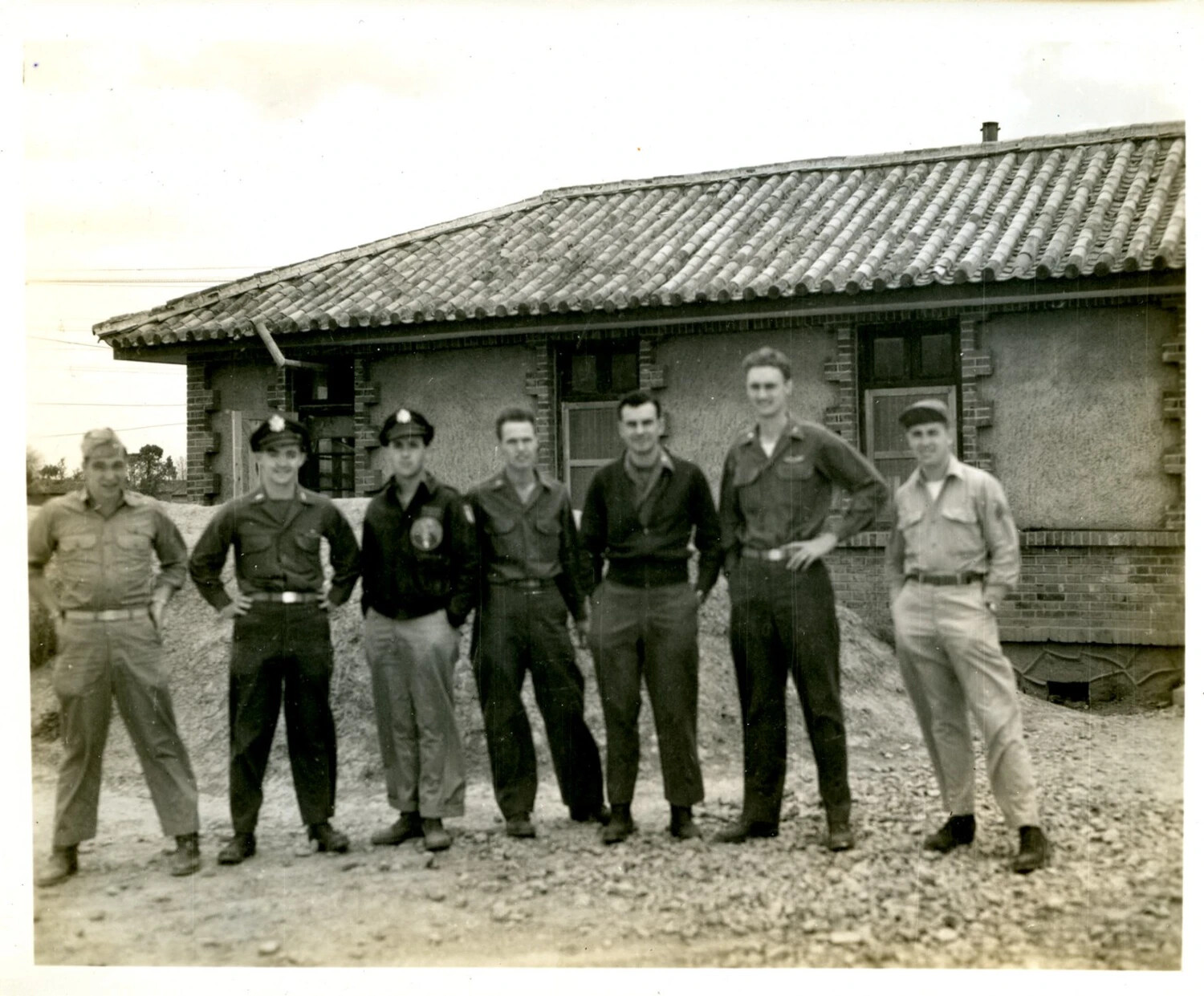 Group Portrait of Six Servicemen at CBI Theater Base, WWII (Companion Frame)