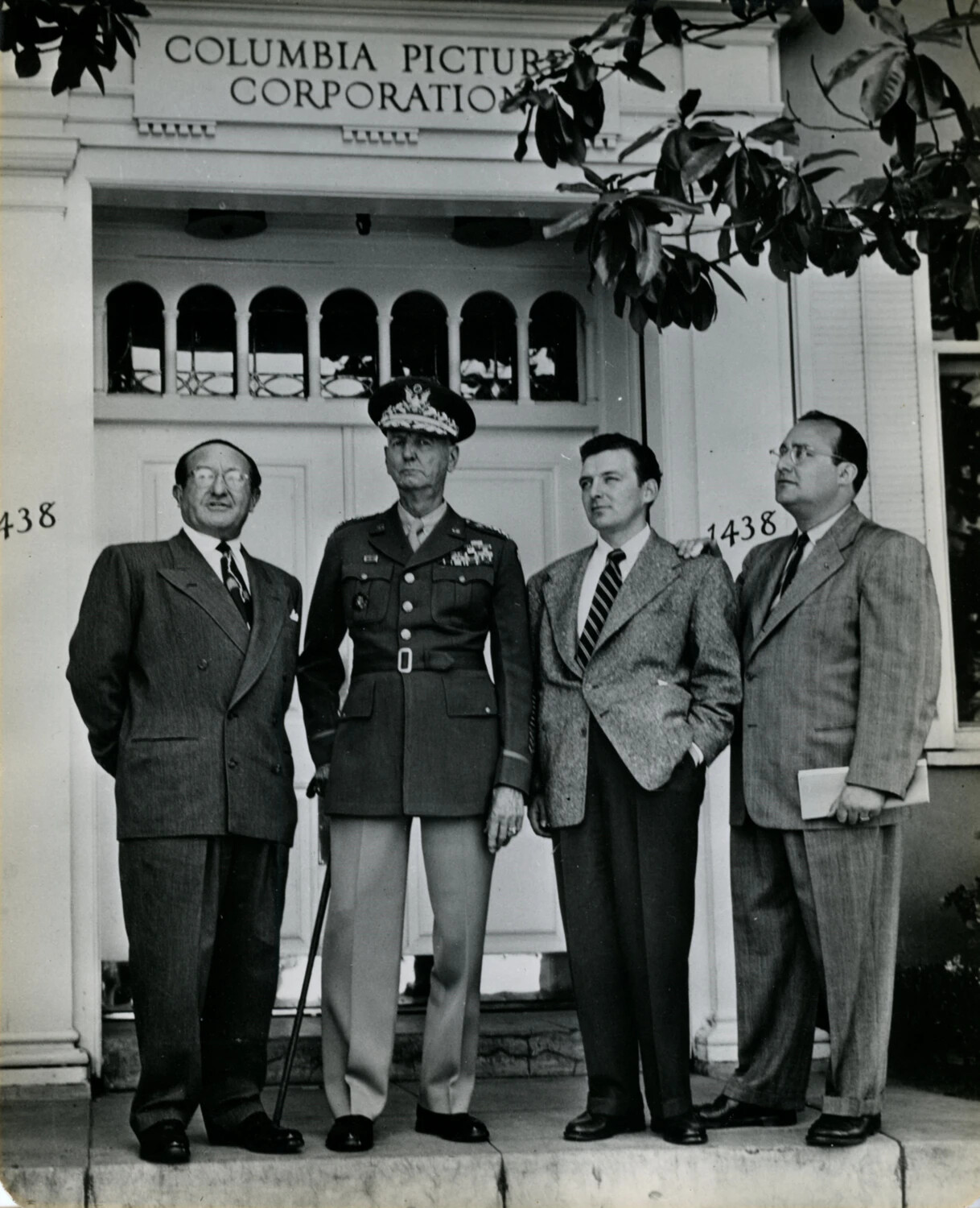 General Jonathan M. Wainwright IV with Columbia Pictures Executives, Hollywood, c. 1949