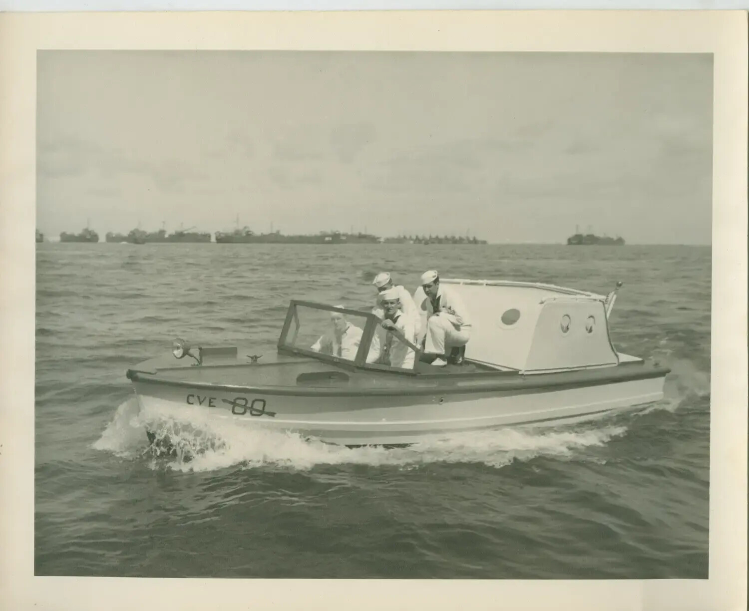 Ship's Boat "CVE 80" from USS Petrof Bay Underway in Fleet Anchorage
