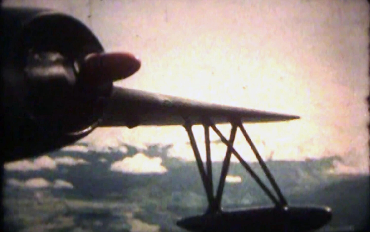 U.S. Navy Floatplane in Flight, Upscaled Film Still, NAS Kaneohe Bay Vicinity