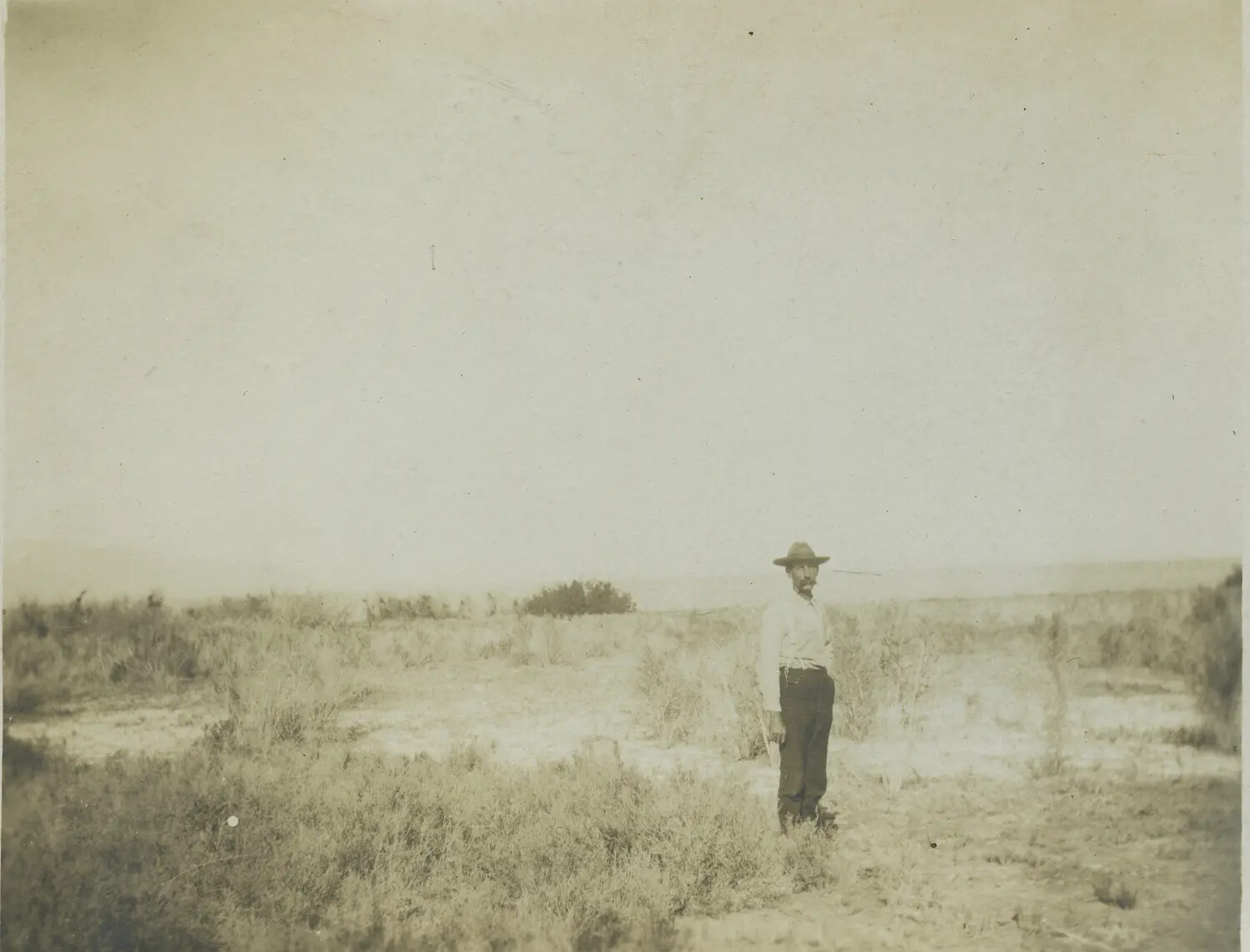 Lone Figure in Scrubland, Military Philippines Collection (circa 1890s-1900s)