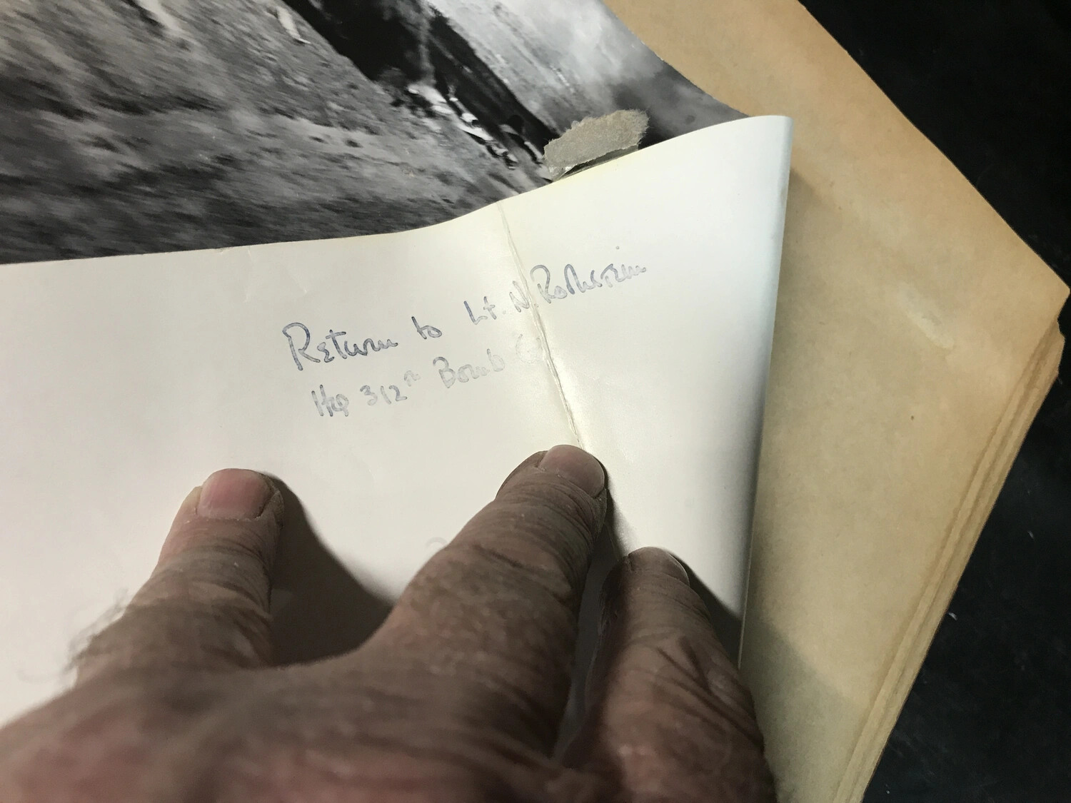 Ownership Inscription Page, WWII 312th Bomb Group Veteran's Photo Album