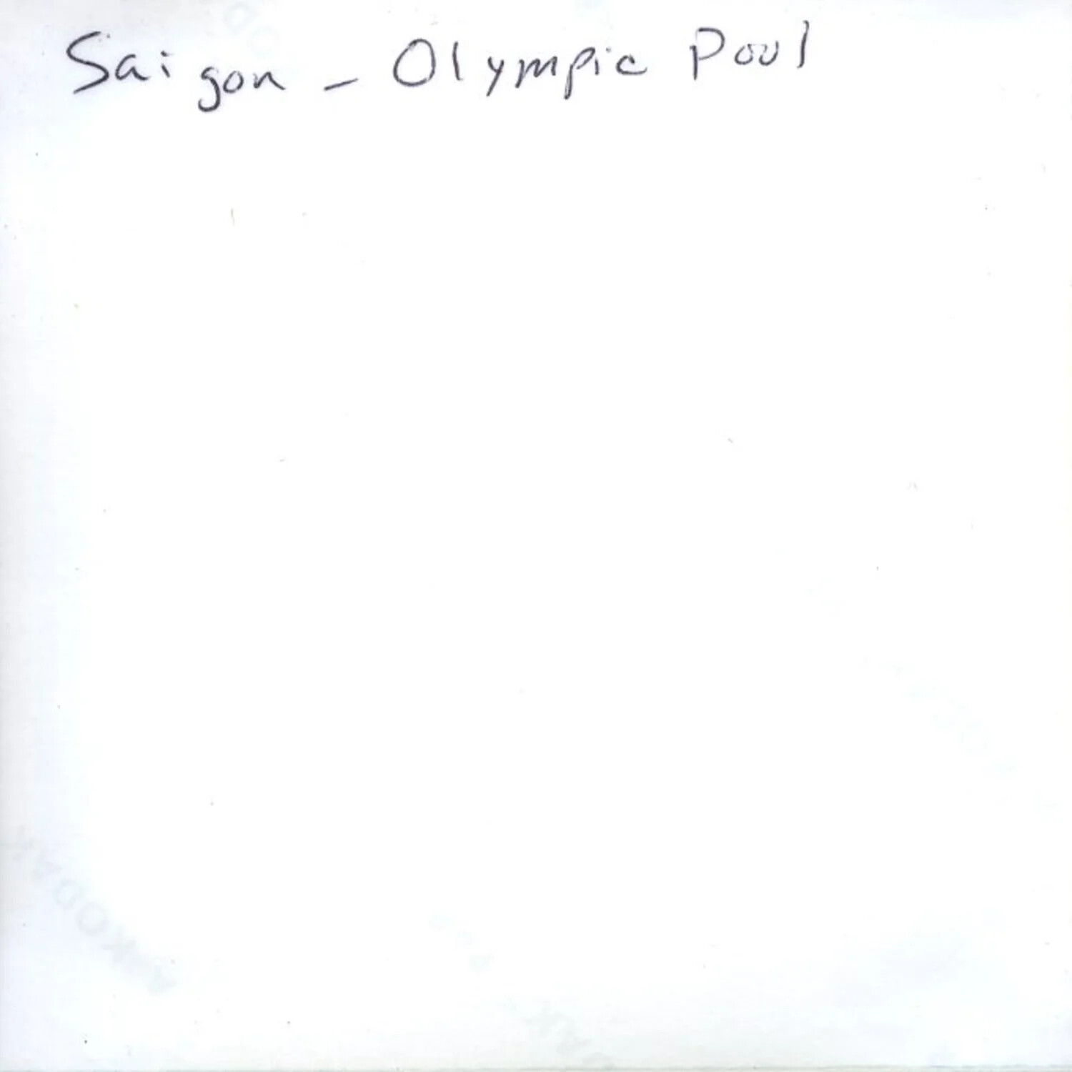 Handwritten Caption Card: 'Saigon - Olympic Pool', Vietnam, 1971