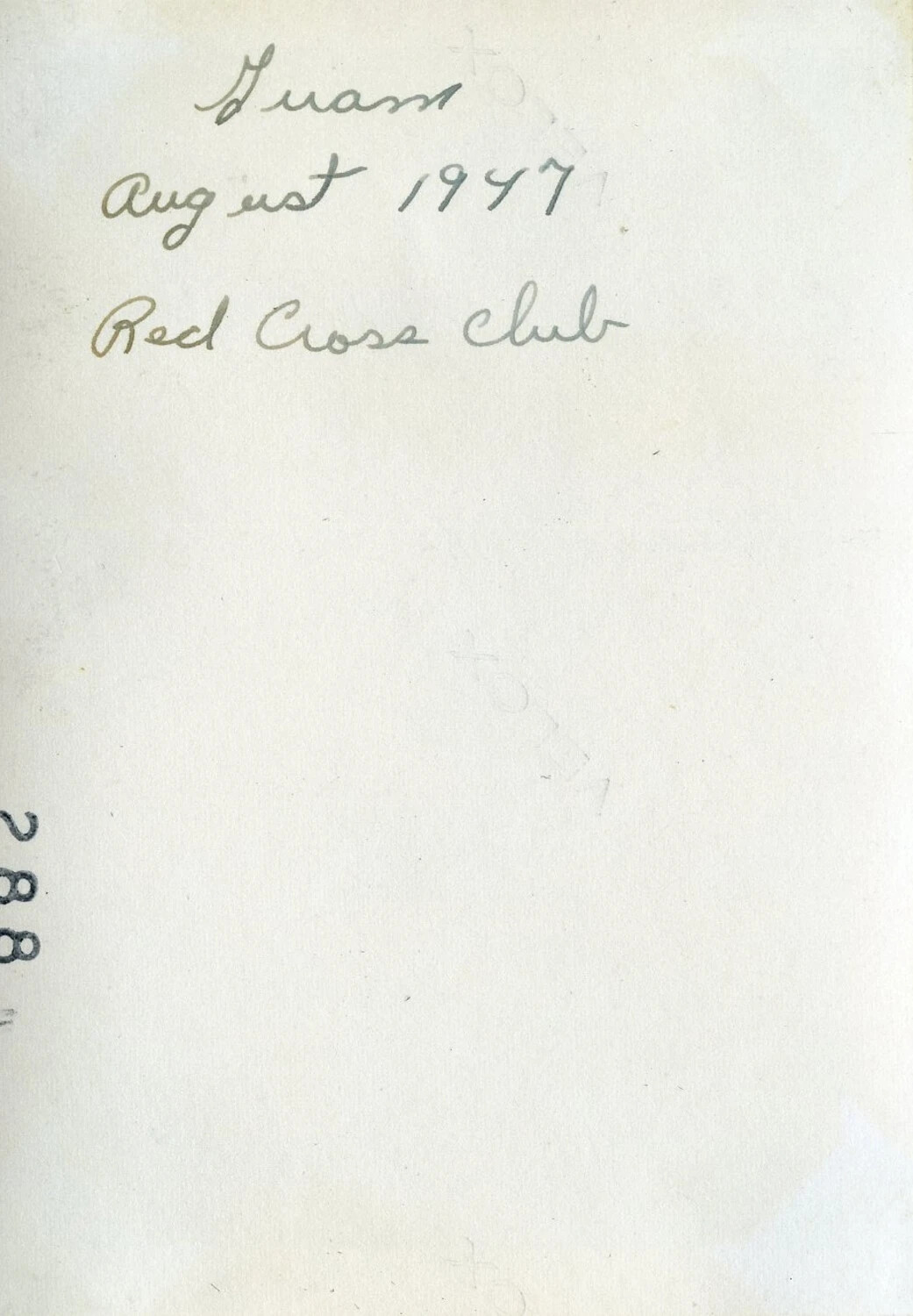 Album Caption Page — 'Guam, August 1947, Red Cross Club' (VR-6 Agana Album)