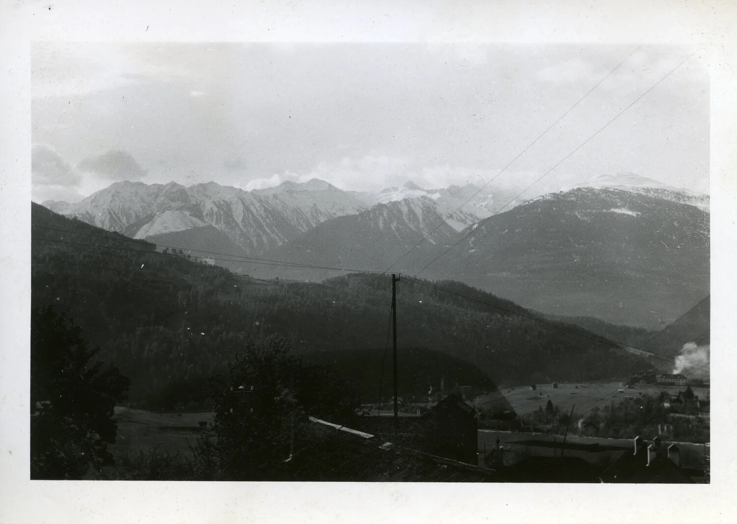 Alpine Valley Landscape with Village, WWII European Theater, Norman Baget Collection