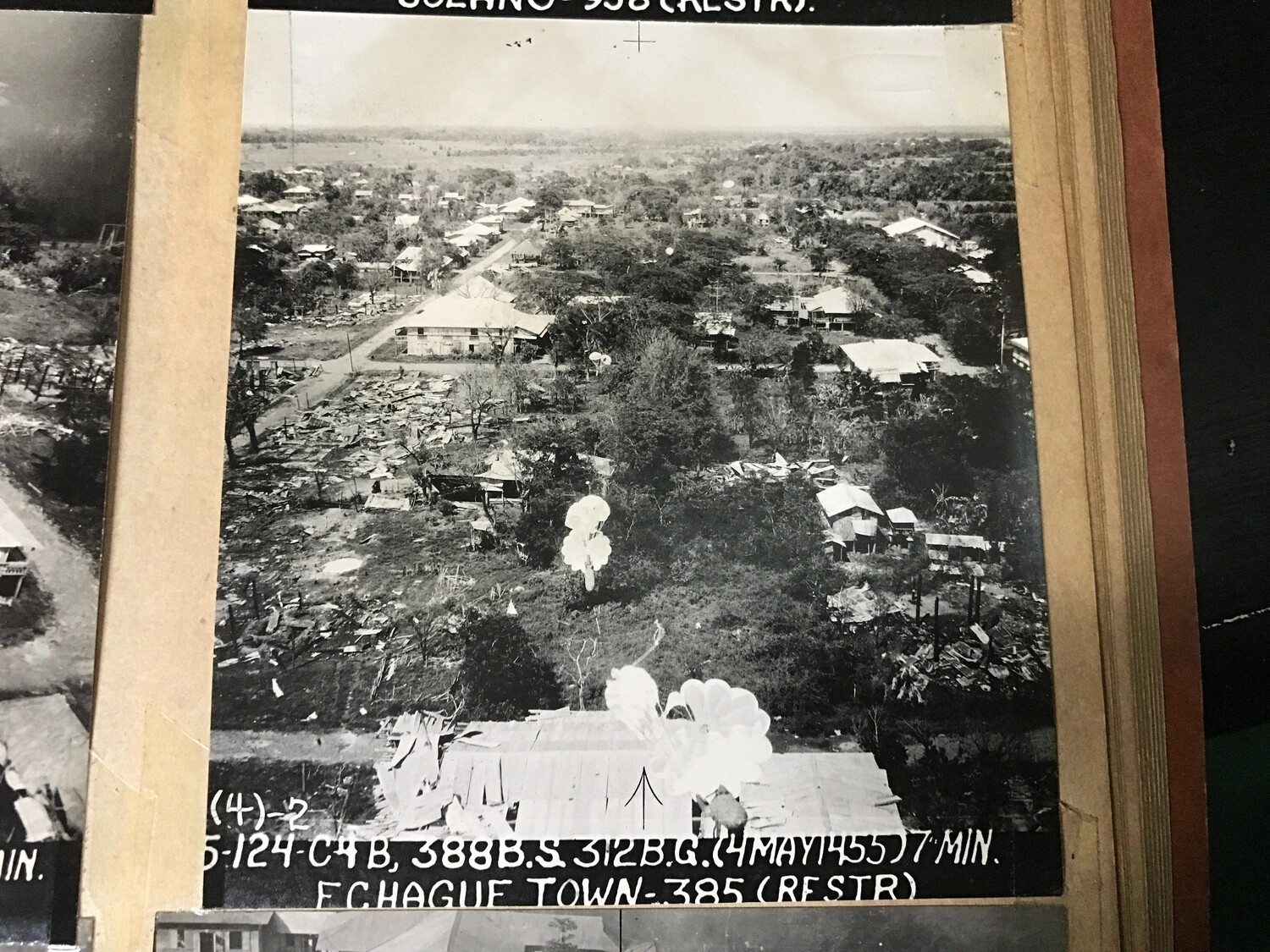 Strike Photograph: 388th Bomb Squadron Attack on Echague, Luzon, Philippines, 4 May 1945