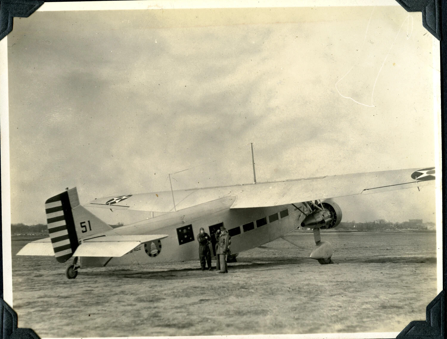 U.S. Army Air Corps Transport Aircraft No. 51 with Ground Crew, Interwar Period