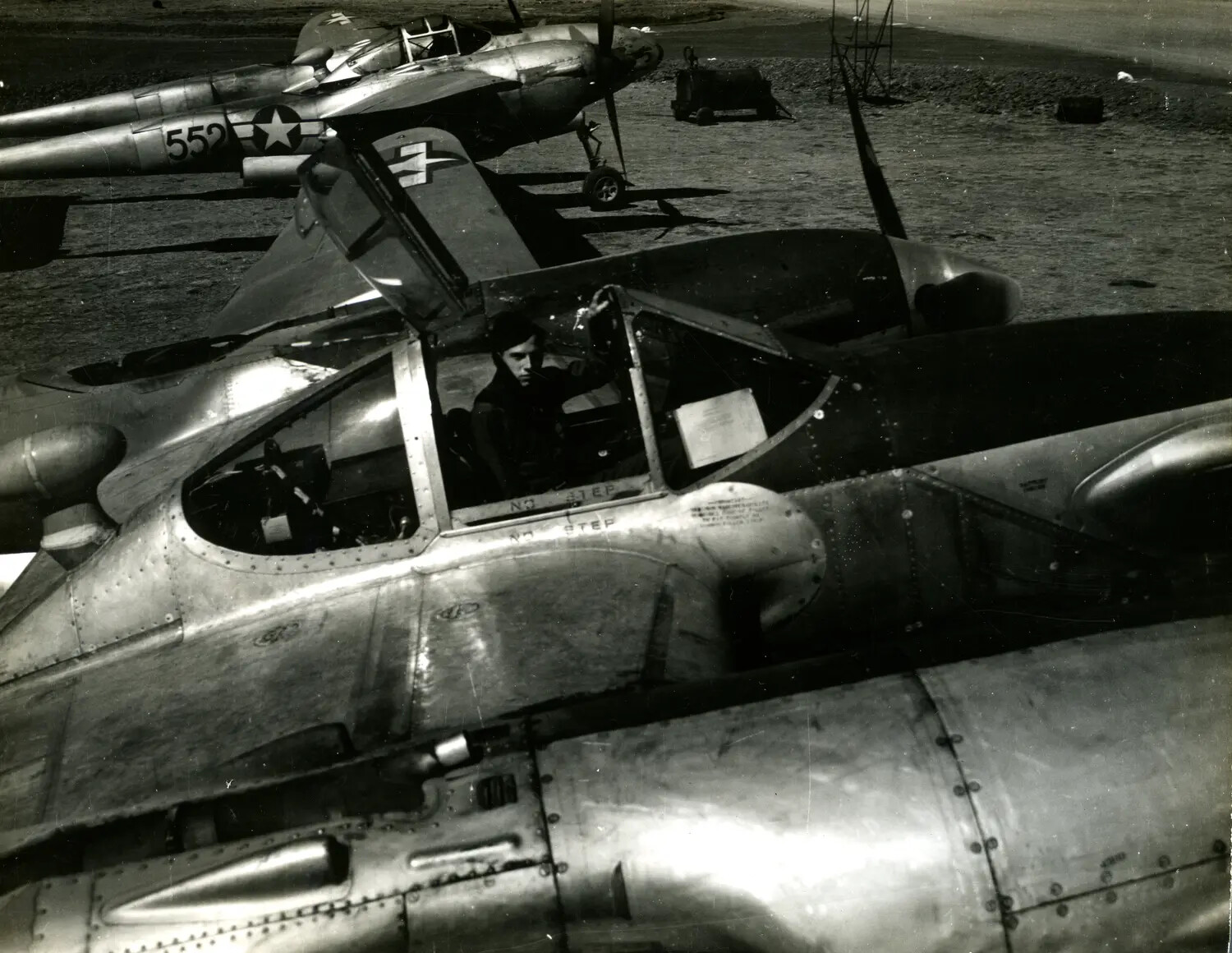 P-38 Lightning Fighters on a Forward Airstrip, China-Burma-India Theater