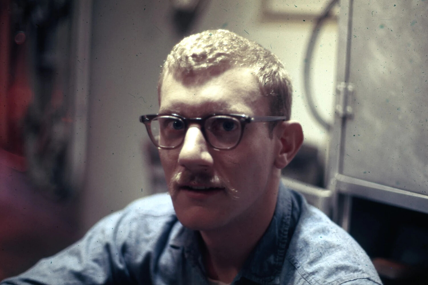 Portrait of a Sailor in Dungaree Shirt, USS Ticonderoga, Vietnam War Era