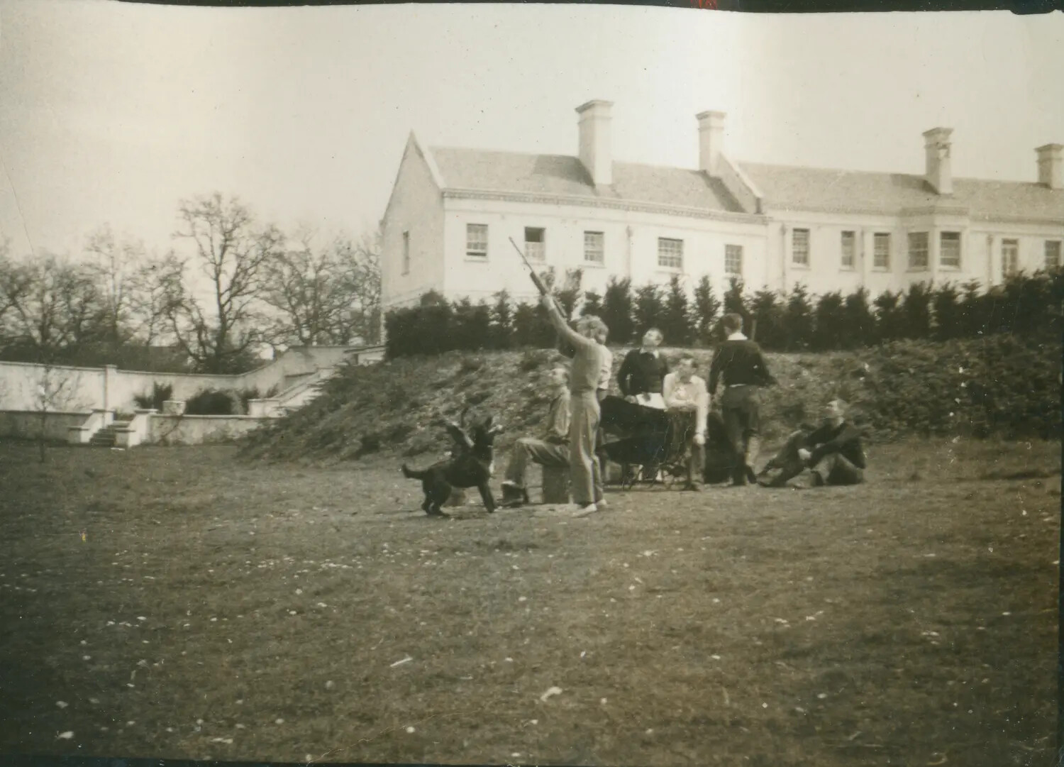 Airmen and Companions Game Shooting at English Estate, Alternate View, WWII