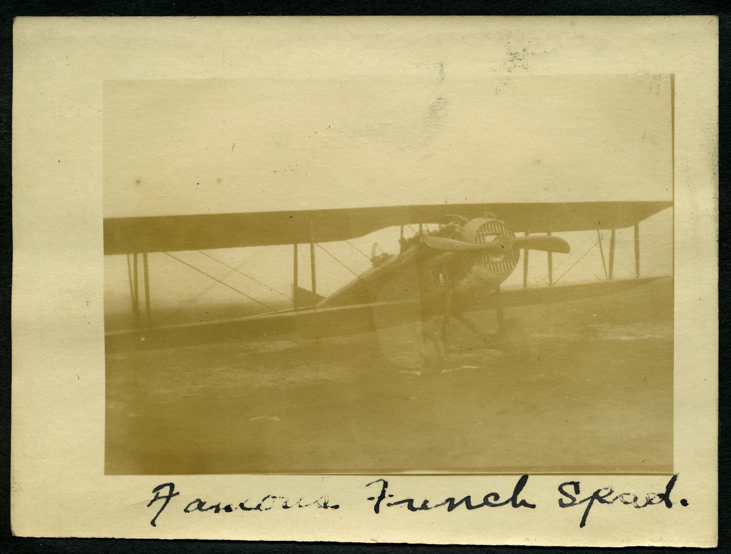 SPAD Biplane Fighter Aircraft, WWI France, from NY Police WWI Photo Album