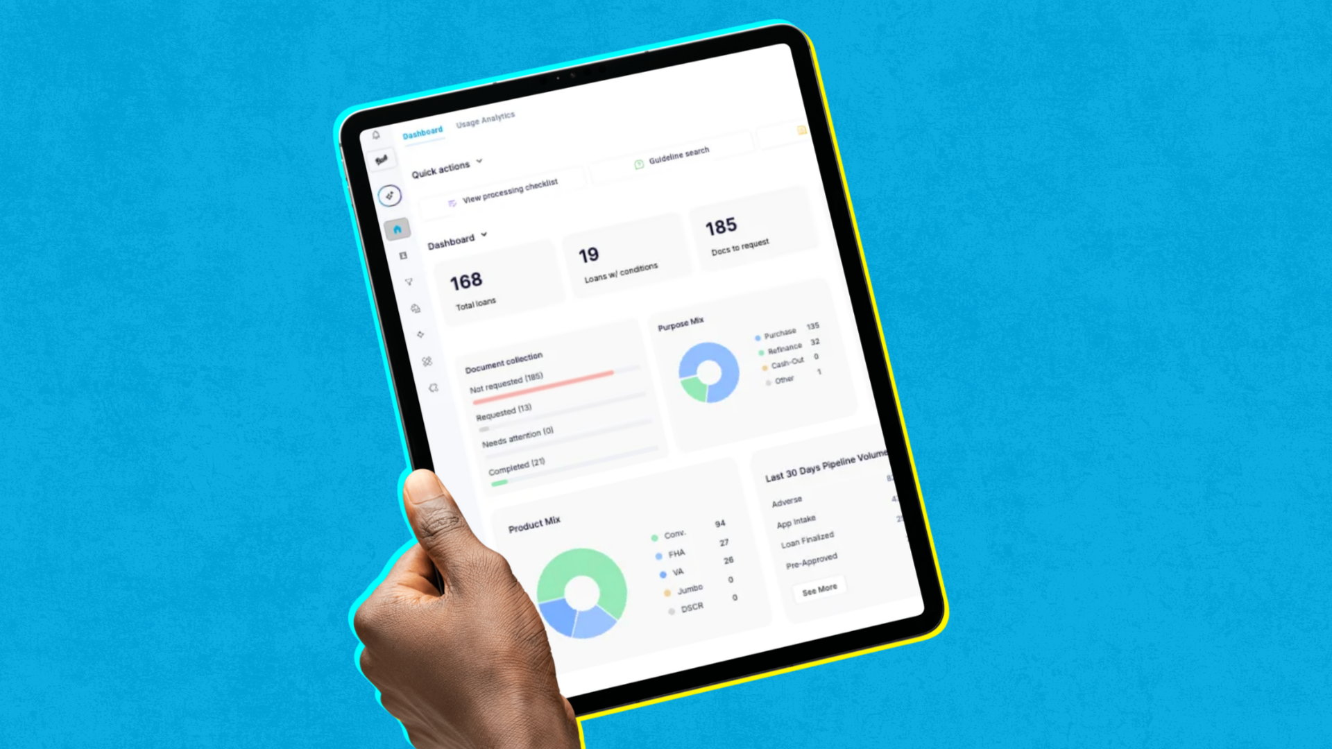 Addy AI dashboard, loan file review