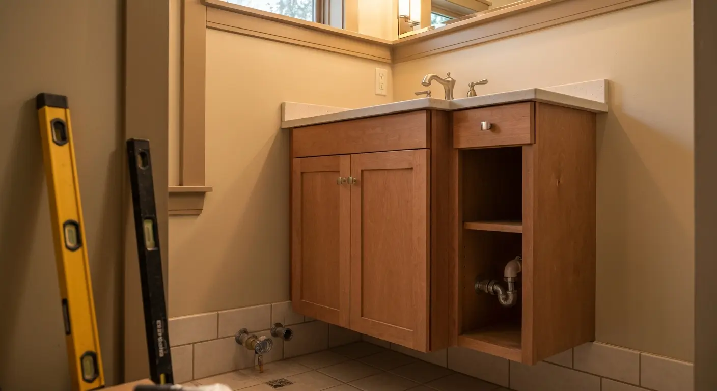 Bathroom vanity installation
