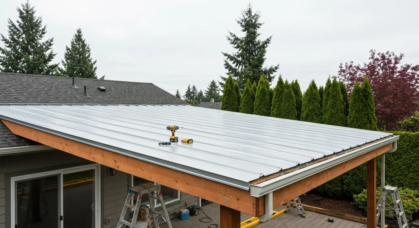 Metal roof cover structure