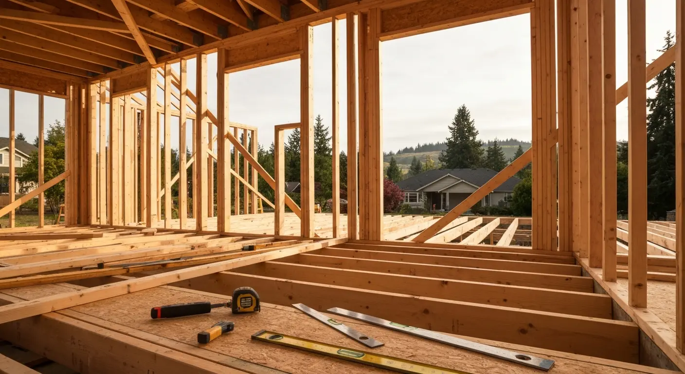 New custom home framing