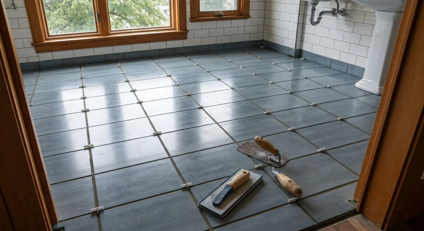 Bathroom tile flooring installation