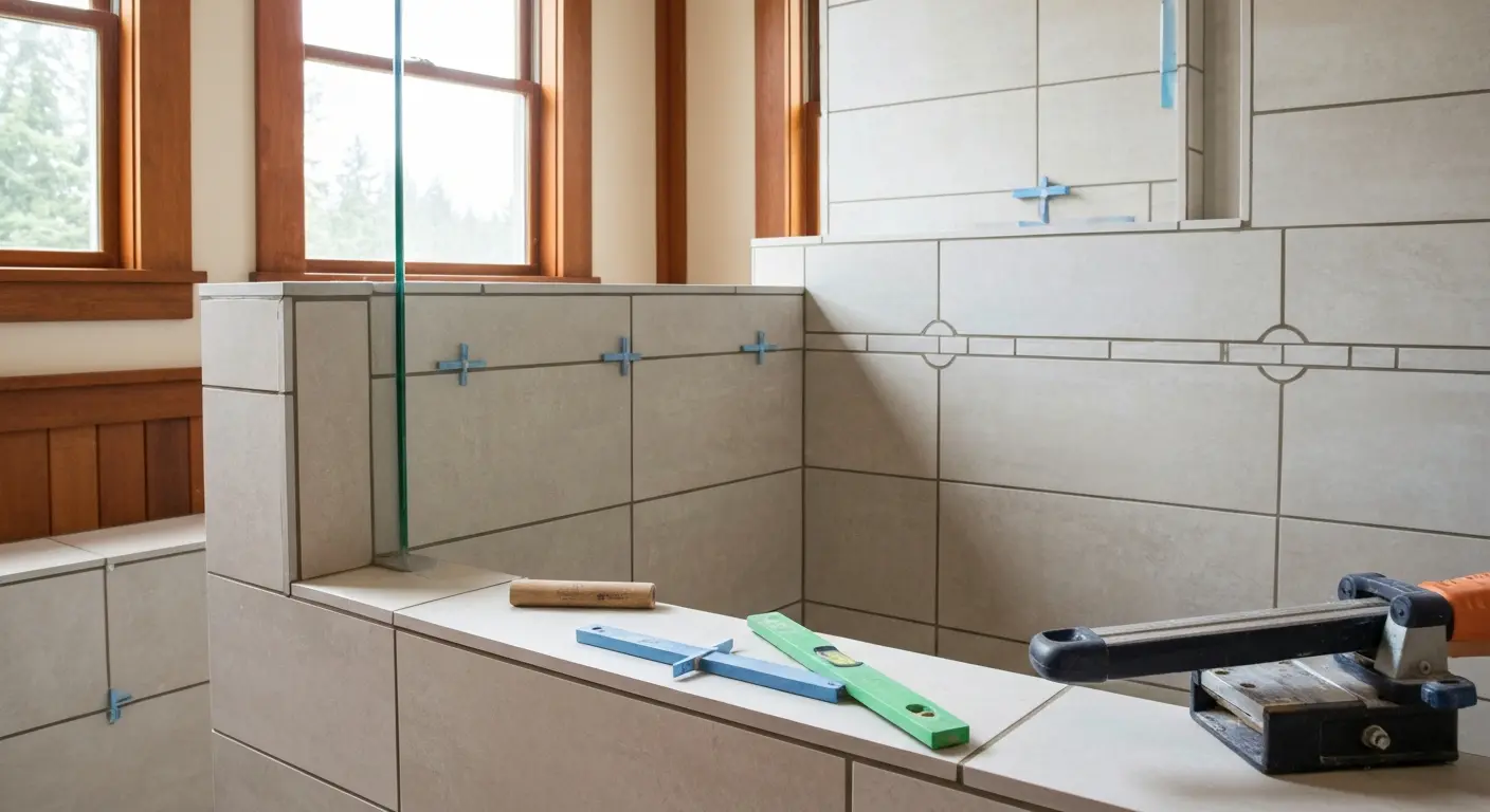 Bathroom tile shower installation