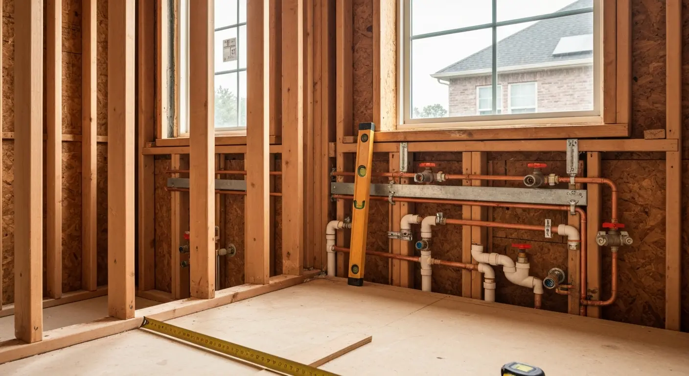 Shower and tub rough-in preparation