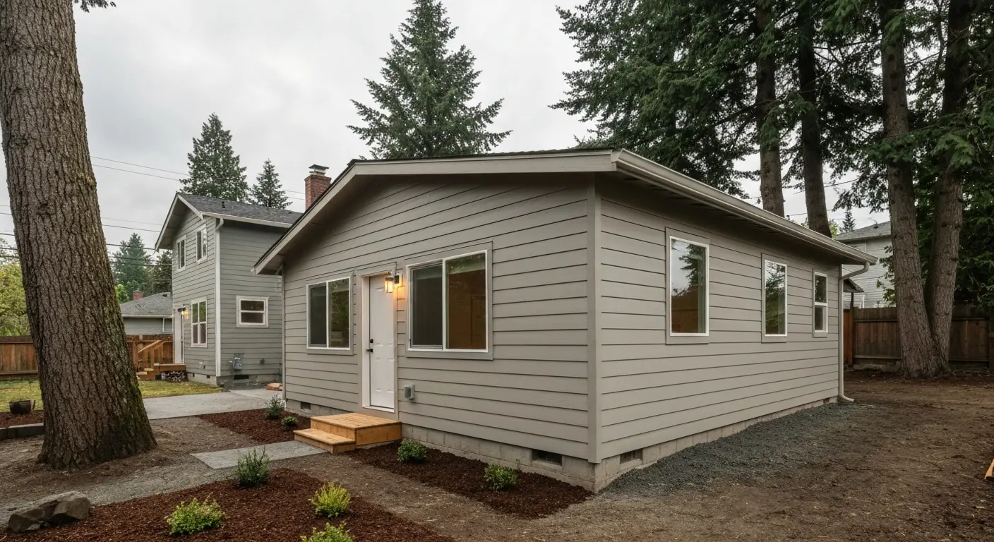 Accessory dwelling unit exterior and yard