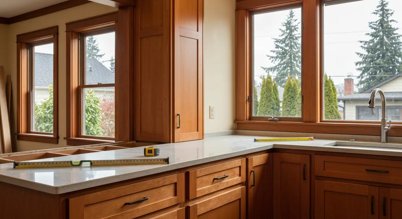 Kitchen countertop installation