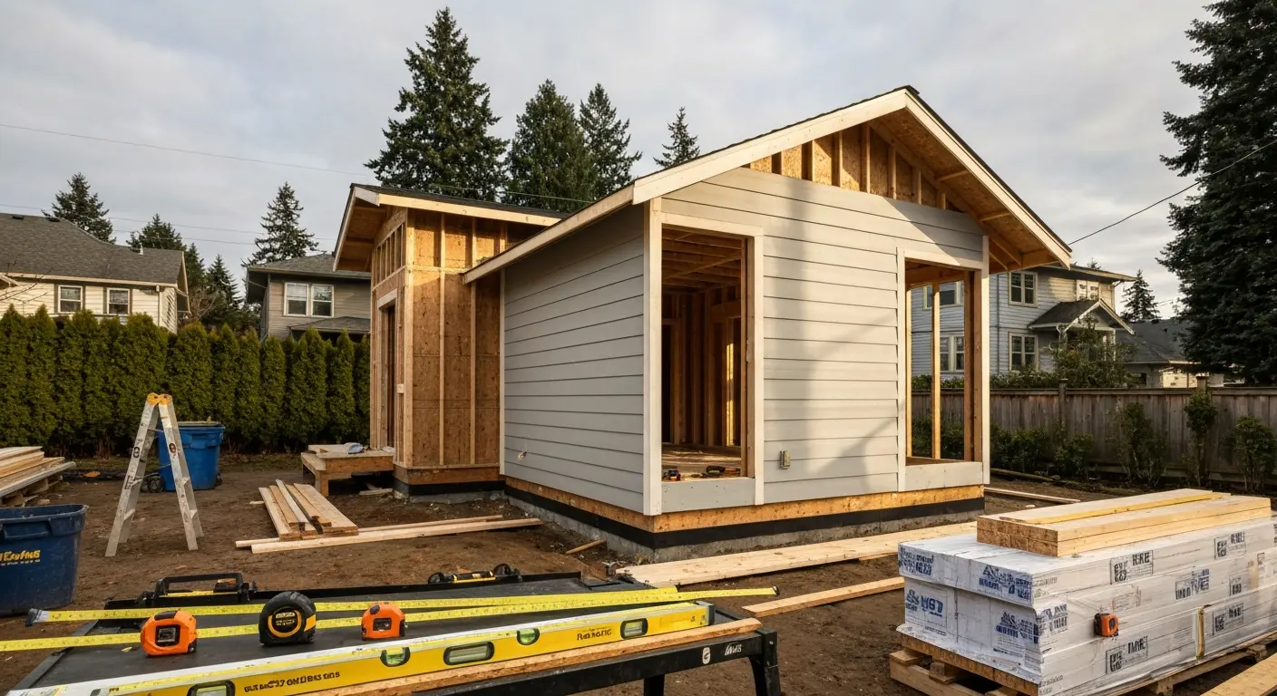 ADU construction in progress