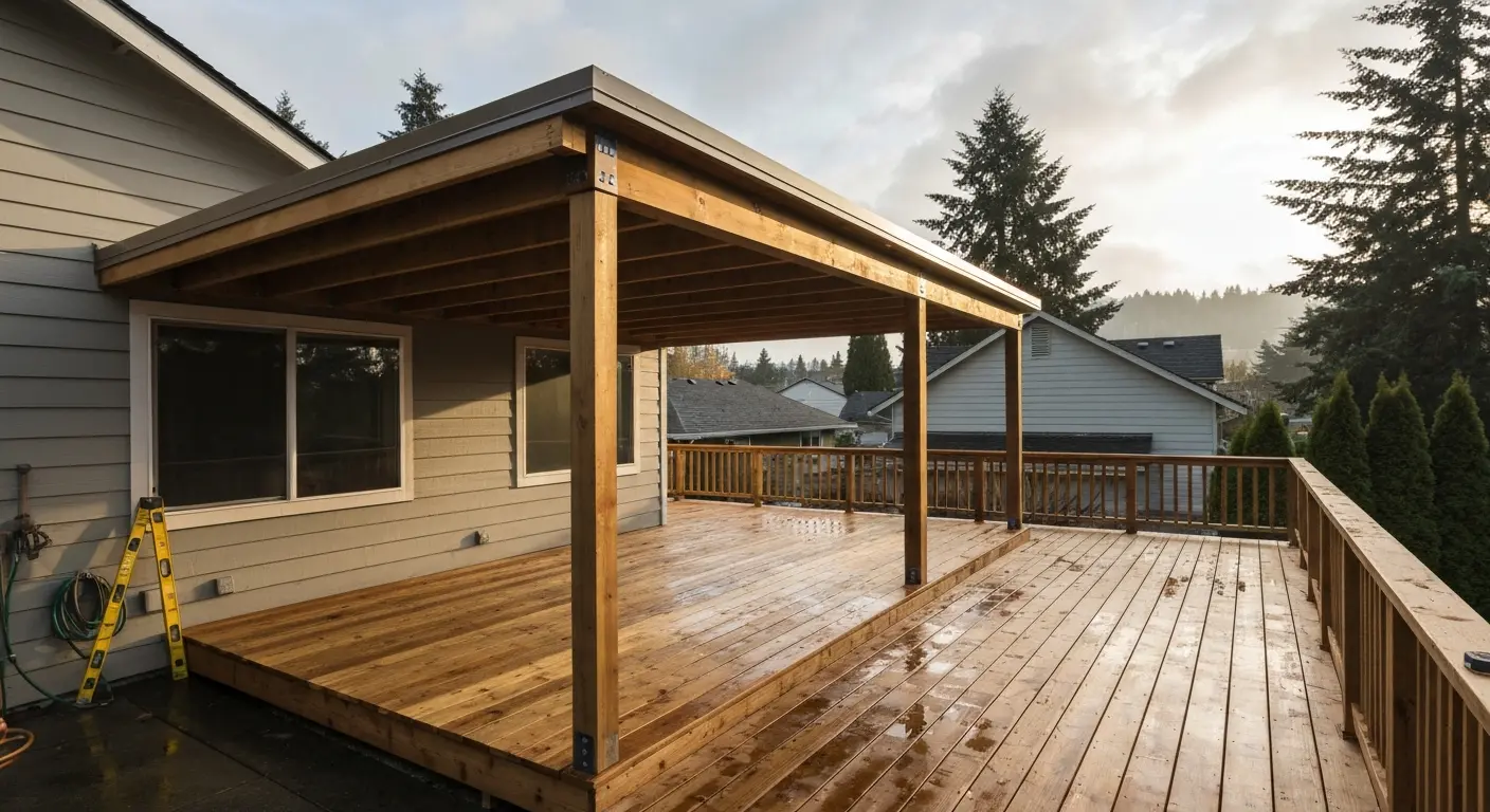 Covered deck extension