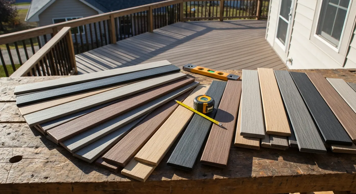 Composite board samples for deck projects