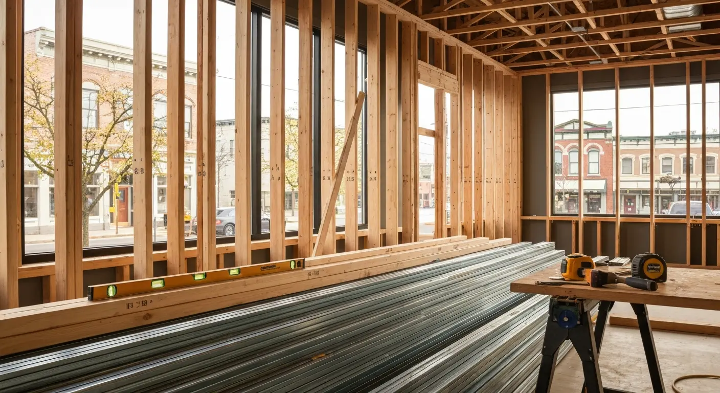 Commercial tenant improvement framing