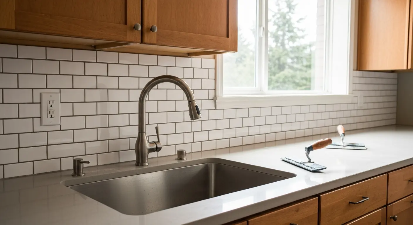 Kitchen backsplash installation