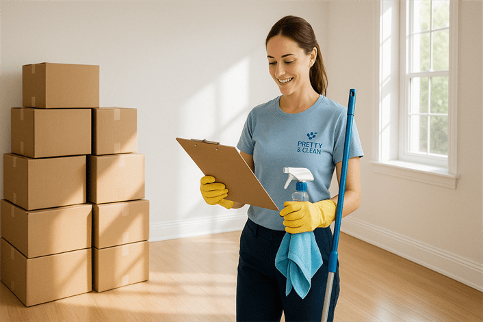 Cleaner preparing an empty room for move-in in Palm Harbor