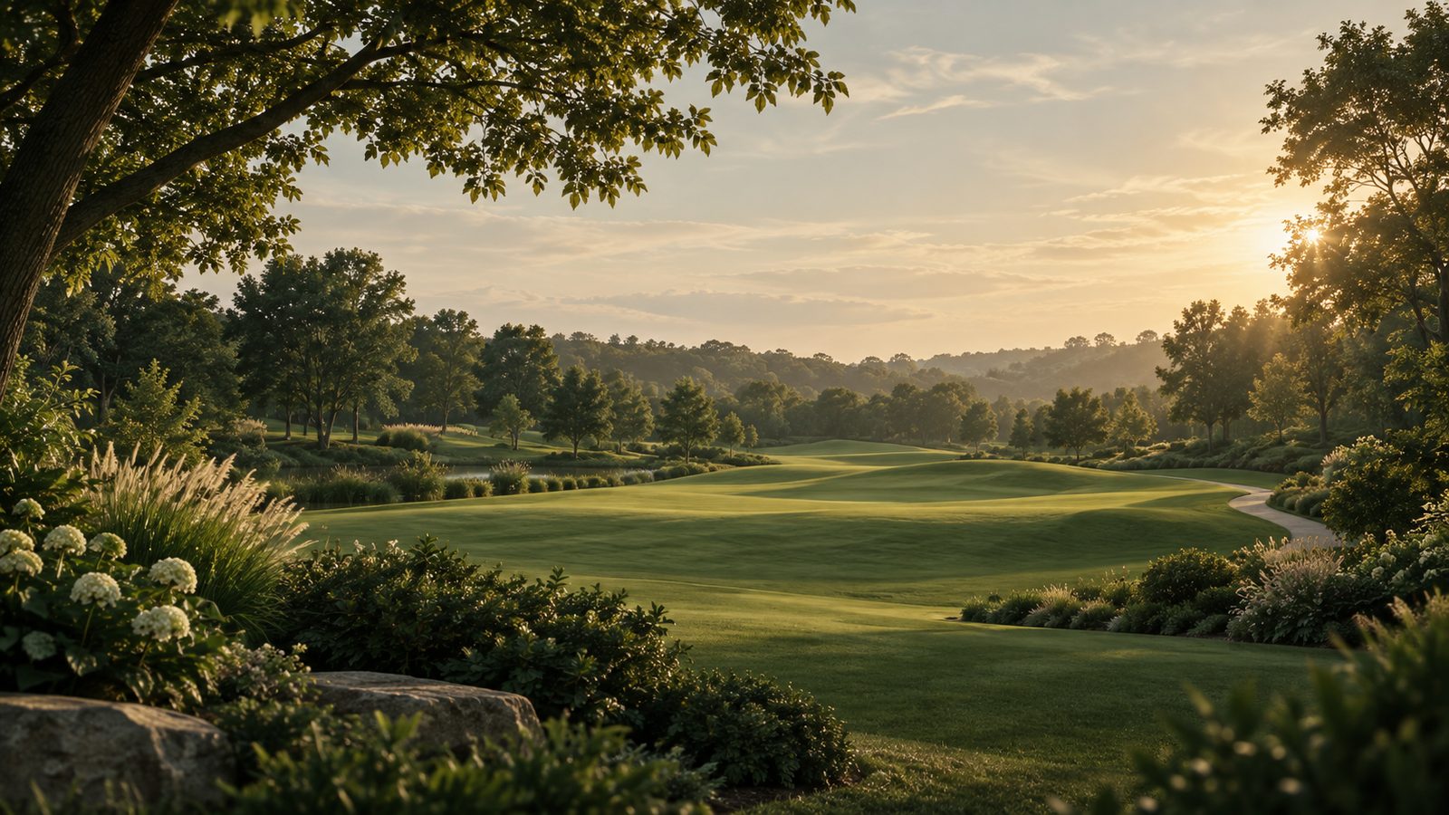Green open space and mature trees at Seaton Greens