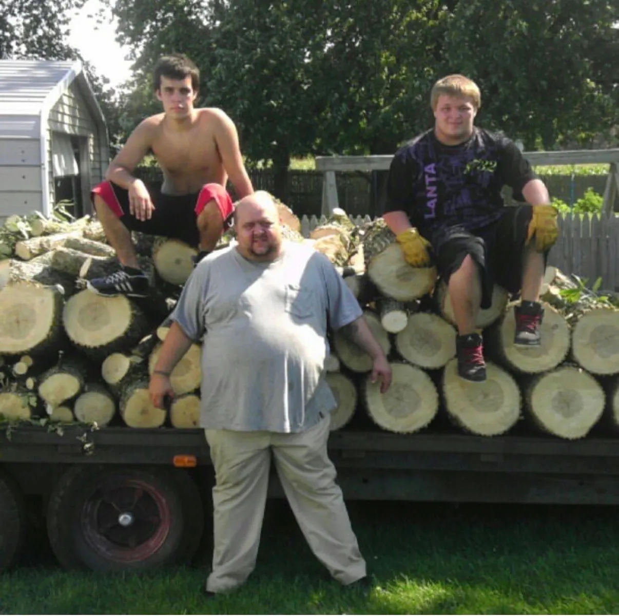 The early crew — proud of a hard day's work