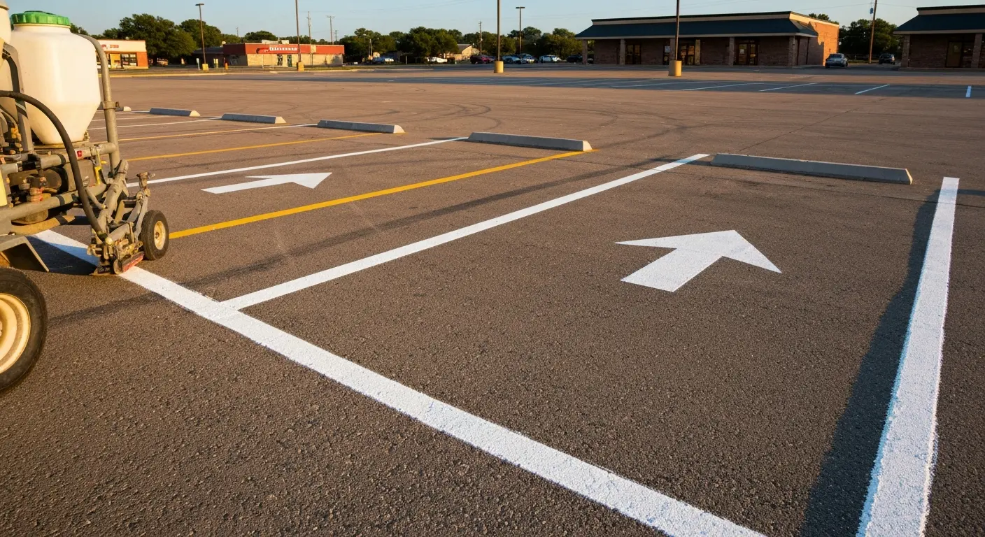 Parking lot striping in Haslet