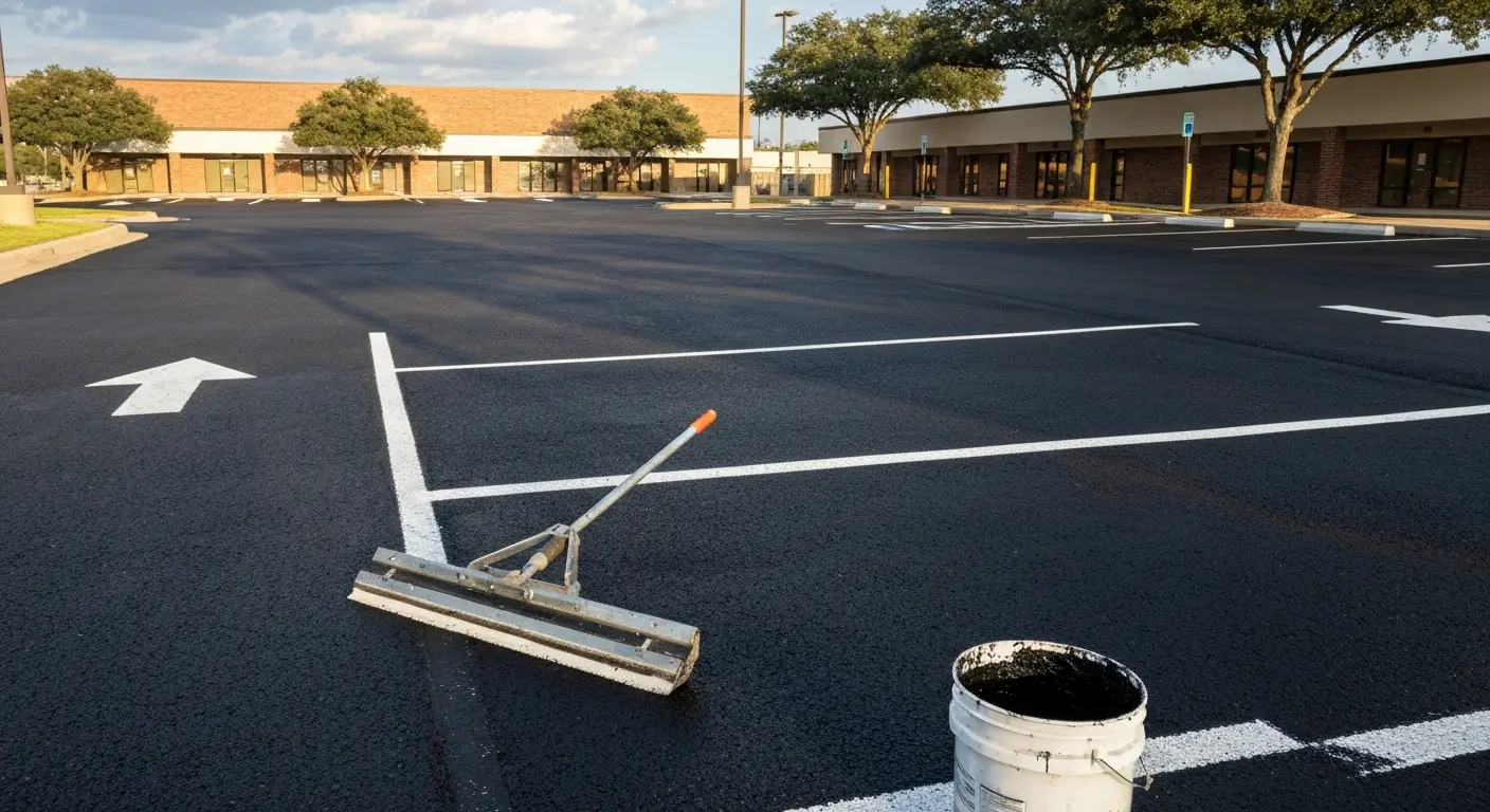 Sealcoated parking lot