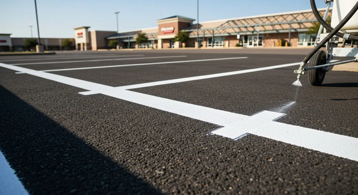 Parking lot striping in Grand Prairie