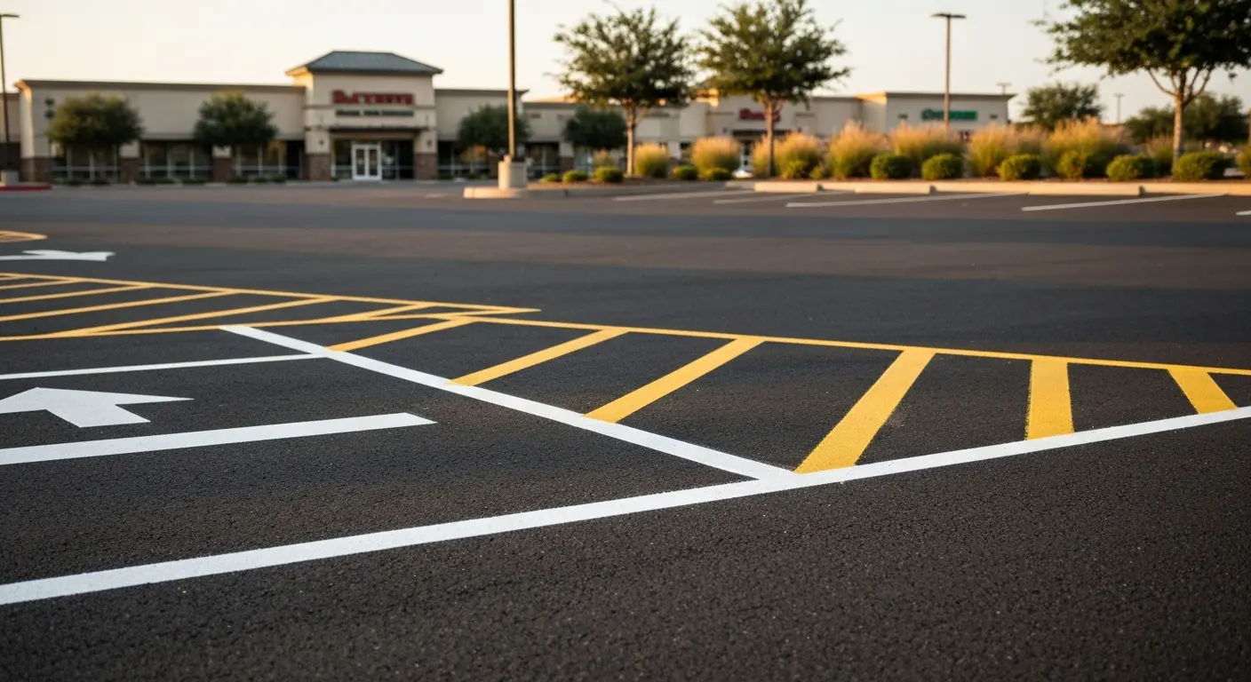 Parking lot striping in Haltom City