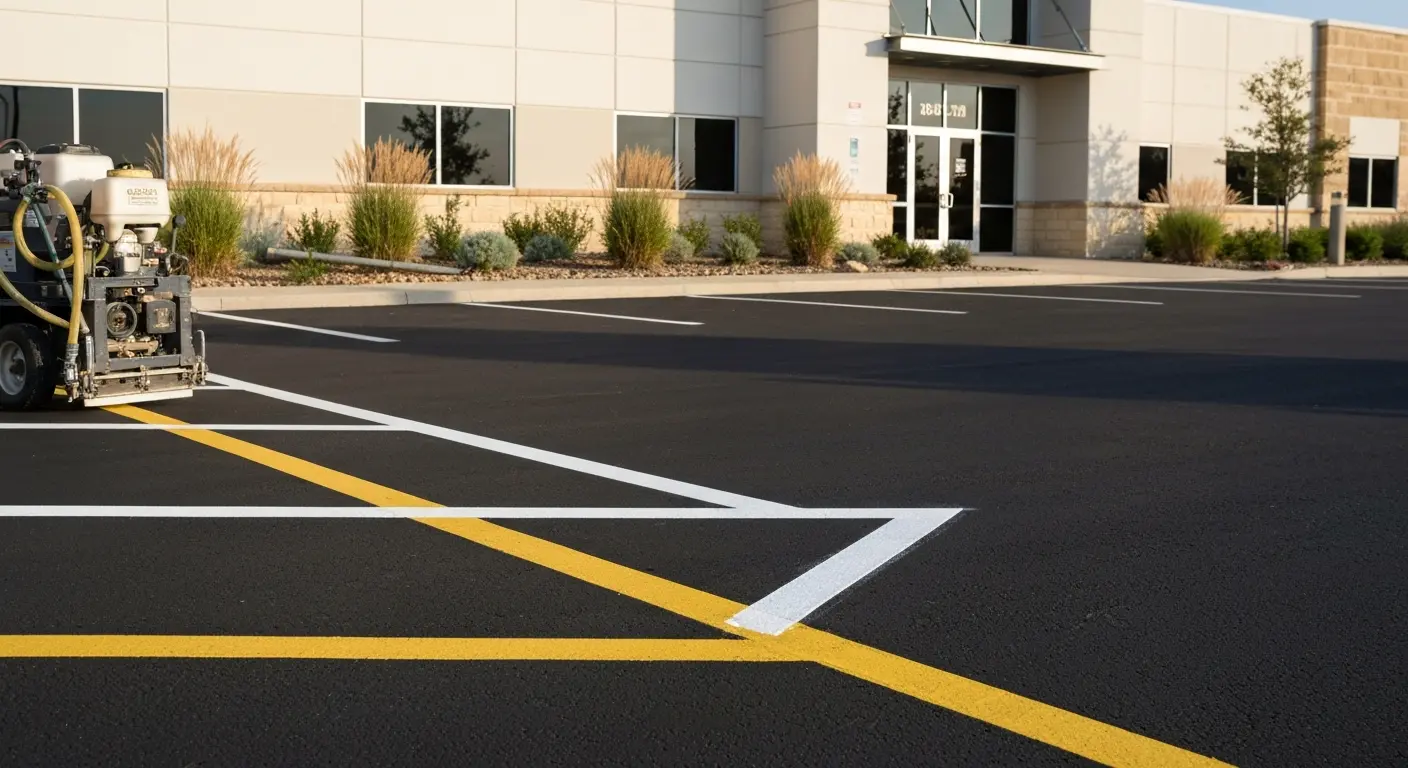 Parking lot striping in Southlake