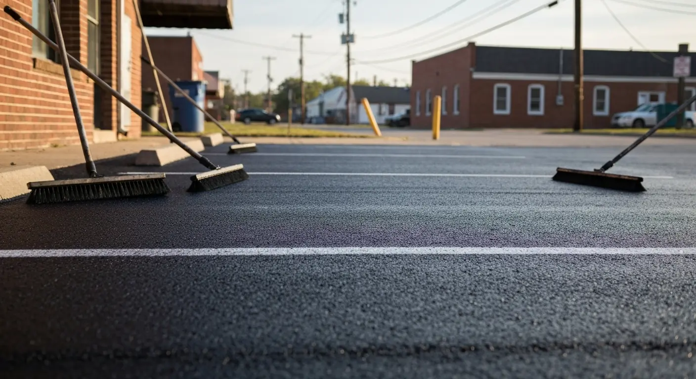 Asphalt seal coating application