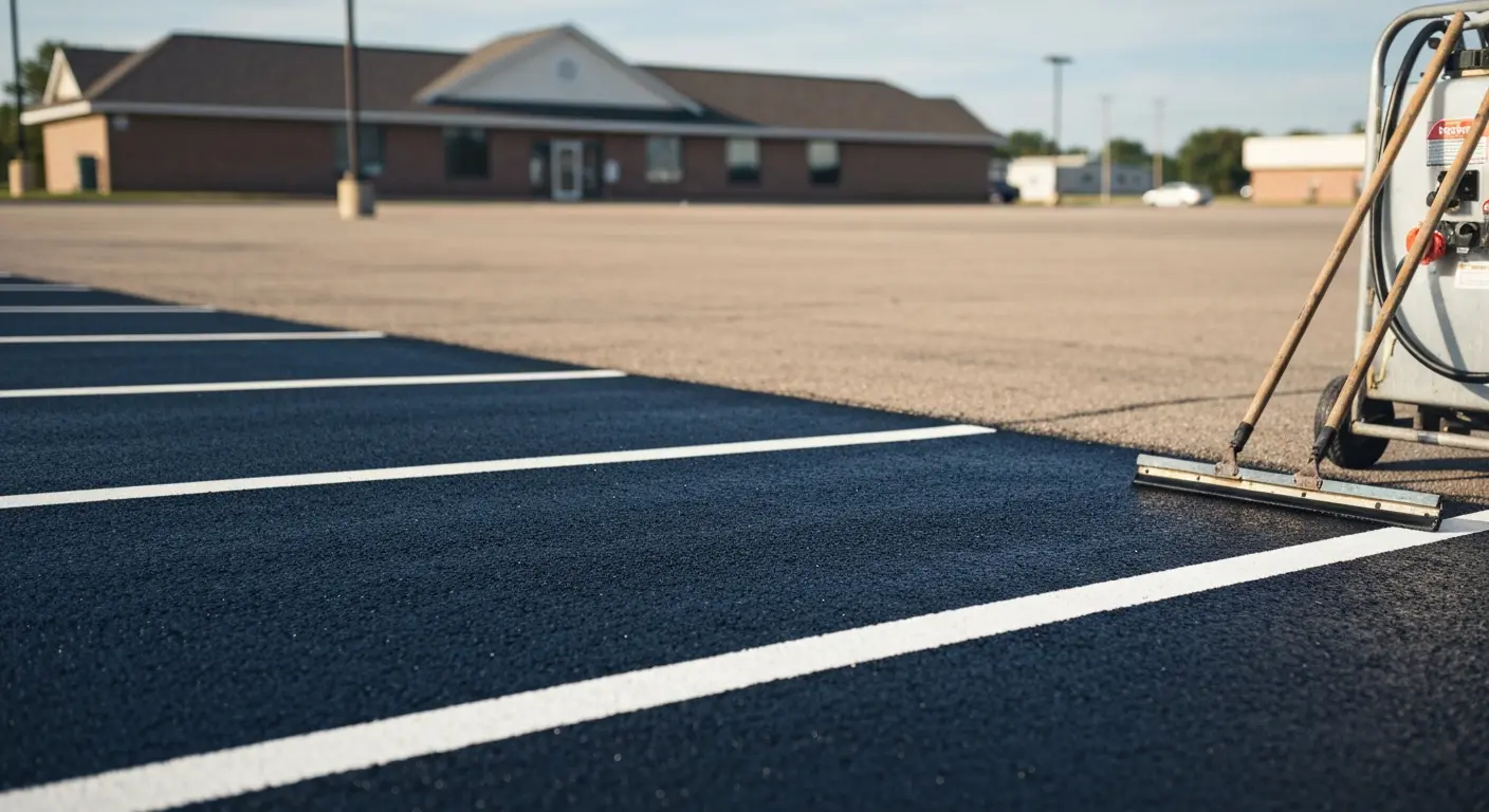 Asphalt seal coating application