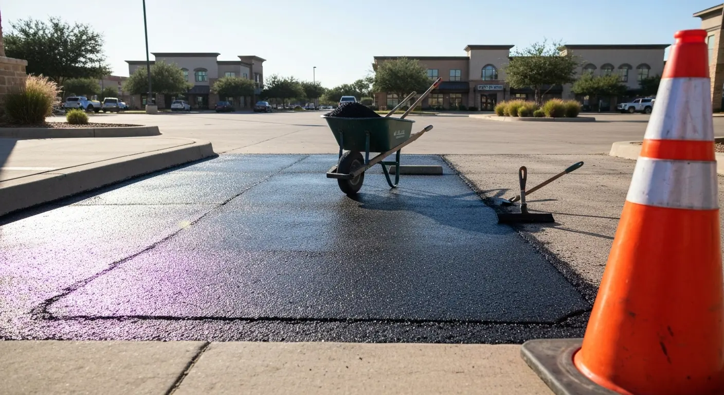 Pothole repair in asphalt